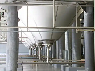 Construction site of a spiral steel silo